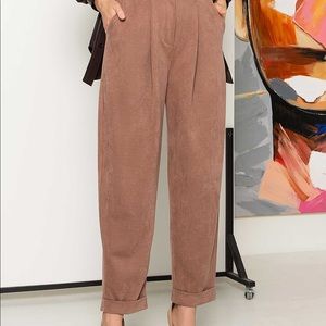 High Waisted Brown Trousers Women’s Office Pantsuit